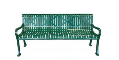 Diamond Metal Roll Form Bench with Arms